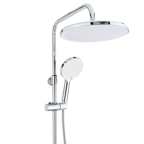 Tuš sustav SAT Chrome s termostatskom miješalicom, s nadglavnim tušem 25 cm i ručnim tušem s tri vrste mlaza.