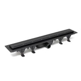 Tuš kanalica SAT 70 cm u crnoj mat boji s rešetkom od nehrđajućeg čelika pro modernu kupaonicu.