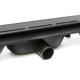 Tuš kanalica SAT 70 cm u crnoj mat boji s rešetkom od nehrđajućeg čelika pro modernu kupaonicu.