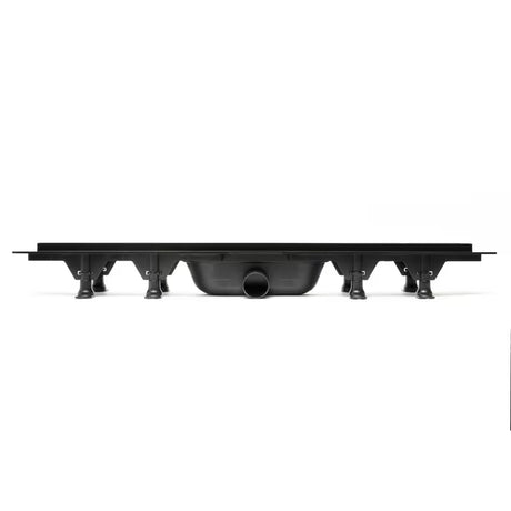 Crni tuš kanalica SAT 80 cm s rešetkom od nehrđajućeg čelika za modernu kupaonicu.