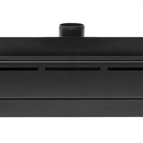 Crni tuš kanalica SAT 80 cm s rešetkom od nehrđajućeg čelika za modernu kupaonicu.