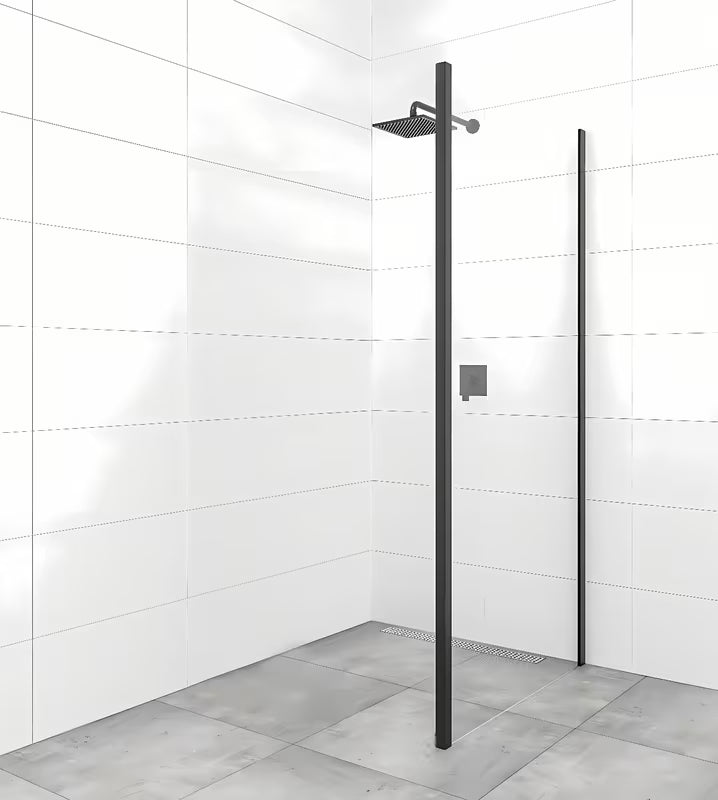 SAT Tex BB tuš stranica za vrata  100 cm u crnoj izvedbi s prozirnim staklom