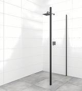 SAT Tex BB tuš stranica za vrata  100 cm u crnoj izvedbi s prozirnim staklom