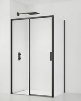 Pravokutna tuš kabina SAT Tex BB 100x80 cm s crnim profilima i prozirnim staklom