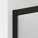 Pravokutna tuš kabina SAT Tex BB 110x100 cm s prozirnim staklom i crnim profilima u mat izvedbi.