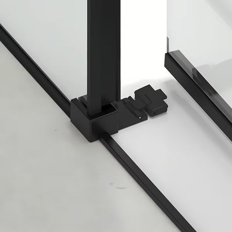 Pravokutna tuš kabina SAT Tex BB 140x80 cm s crnim profilima i prozirnim staklom