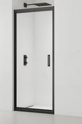 Crni klizne tuš vrata SAT Tex-C 90 cm s prozirnim sigurnosnim staklom i Easyclean obradom.