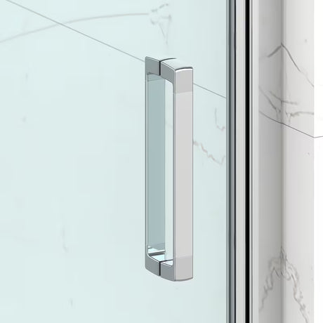 Tuš vrata SAT Tex-C 90 cm u sjajnom kromu s prozirnim sigurnosnim staklom i kliznim otvaranjem.
