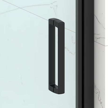 Kvadratna tuš kabina SAT Tex-C 100x100 cm u crnoj boji s kliznim vratima i prozirnim staklom