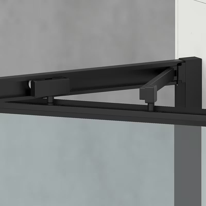 Kvadratna tuš kabina SAT Tex-C 90x90 cm s kliznim vratima, crnim profilima i prozirnim staklom