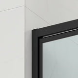 Pravokutna tuš kabina SAT Tex-C 100x90 cm u crnoj boji s kliznim vratima i prozirnim staklom.