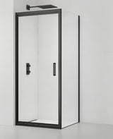 Pravokutna tuš kabina SAT Tex-C 80x100 cm u crnoj boji s kliznim vratima i prozirnim staklom