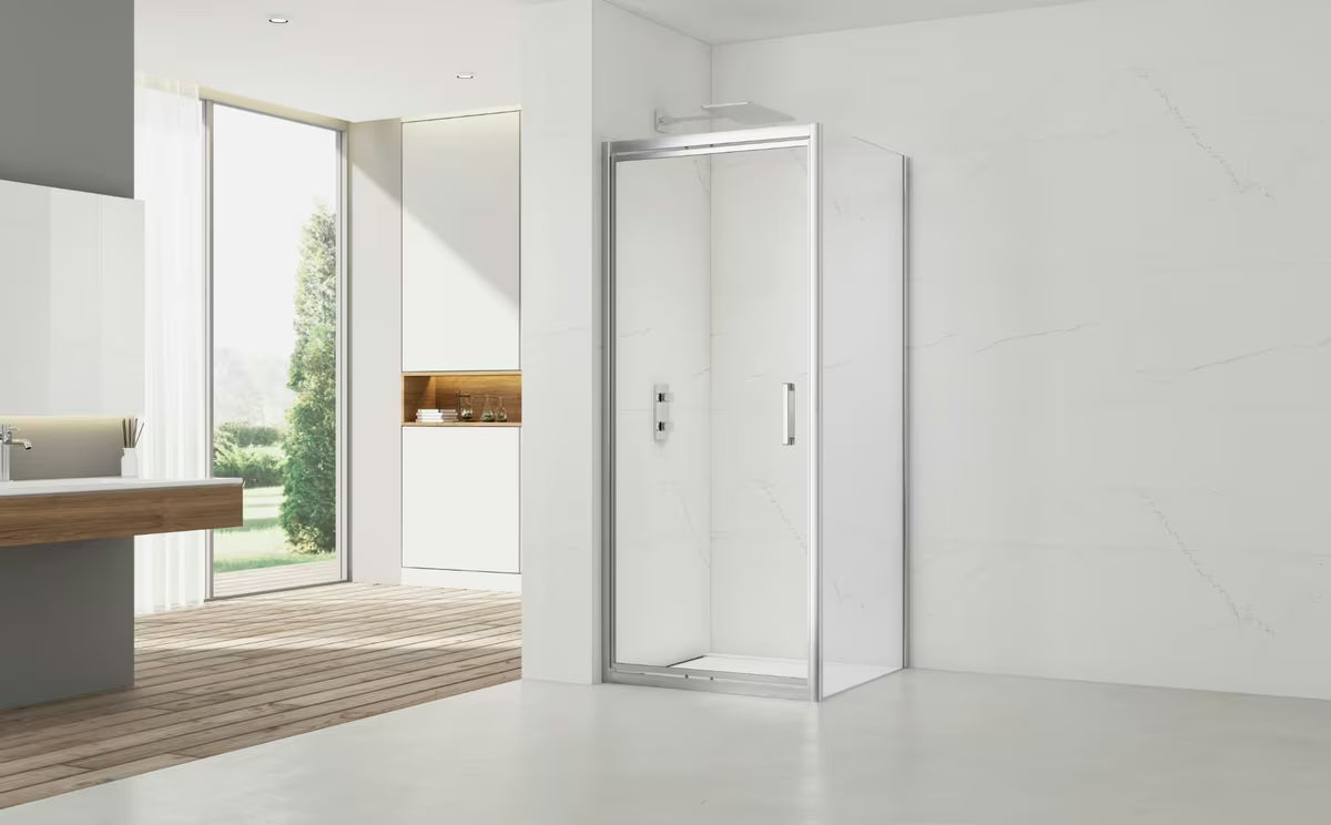 Pravokutna tuš kabina SAT Tex-C 90x80 cm s kliznim vratima, prozirnim staklom i kromiranim okvirom