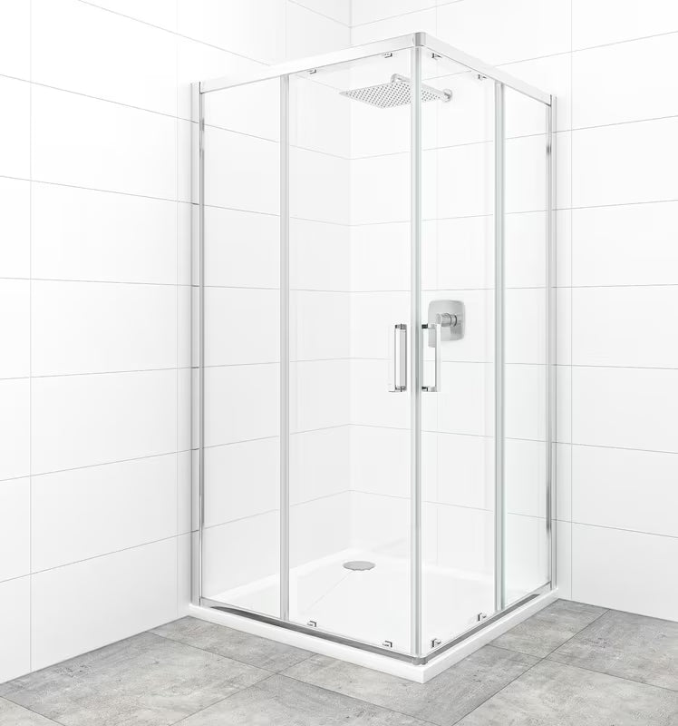 Kvadratna tuš kabina SAT Tex 100x100 cm s prozirnim staklom i profilima u sjajnom kromu
