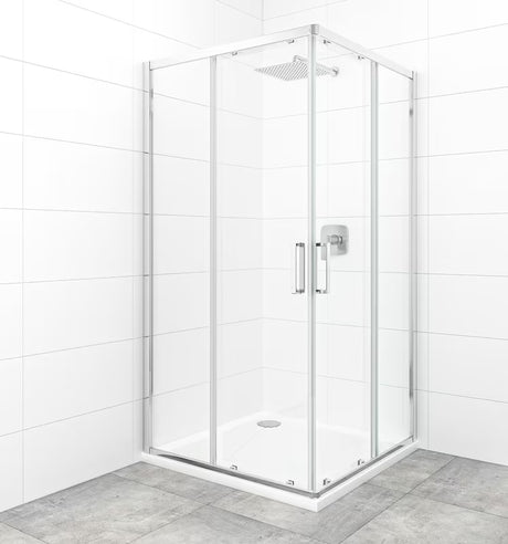 Kvadratna tuš kabina SAT Tex 100x100 cm s prozirnim staklom i profilima u sjajnom kromu