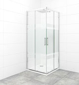 Kvadratna tuš kabina SAT Tex 80x80 cm s prozirnim staklom Stripe i profilima u sjajnom kromu