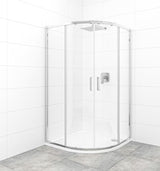 Polukružna tuš kabina SAT Tex 100x100 cm u sjajnom kromu s prozirnim staklom i kliznim otvaranjem