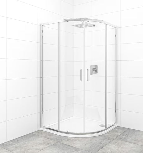 Polukružna tuš kabina SAT Tex 100x100 cm u sjajnom kromu s prozirnim staklom i kliznim otvaranjem