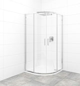 Polukružna tuš kabina SAT Tex 90x90 cm s prozirnim staklom i sjajnim kromiranim profilima