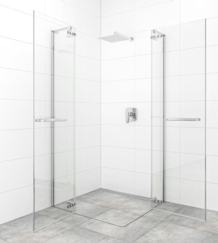 Tuš vrata s okretanjem SAT TGD New 120 cm, krom, prozirno staklo i Easyclean premaz