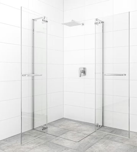 Tuš vrata s okretanjem SAT TGD New 120 cm, krom, prozirno staklo i Easyclean premaz