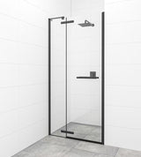 Tuš vrata s okretanjem SAT Tgd New 120 cm, crna mat, prozirno staklo i Easyclean premaz