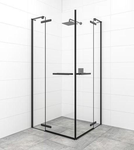 Tuš vrata s okretanjem SAT Tgd New 120 cm, crna mat, prozirno staklo i Easyclean premaz