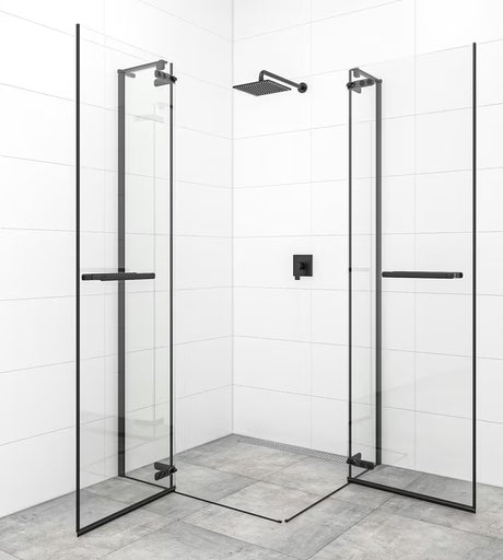 Tuš vrata s okretanjem tuš vrata SAT Tgd New 90 cm, crna mat, prozirno staklo i Easyclean premaz.