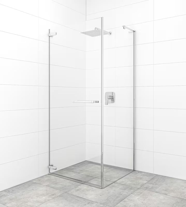 Zaokretna tuš vrata SAT Tgd New 100 cm u krom izvedbi s prozirnim sigurnosnim staklom i Easyclean obradom.