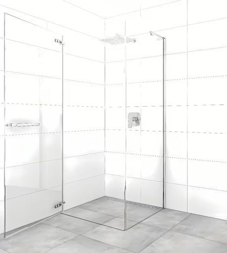 Pravokutna tuš kabina SAT TGD New 90x80 cm u sjajnom kromu s prozirnim staklom i bezokvirnom konstrukcijom.