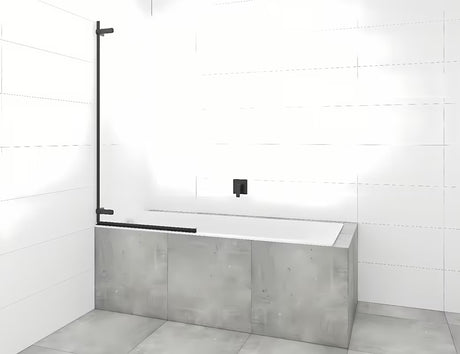 Tuš kada s vratima na šarkama paravan za kadu SAT Tgd New 150x80 cm s prozirnim staklom i crnim mat profilom