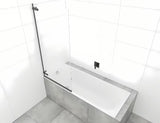 Tuš kada s vratima na šarkama paravan za kadu SAT Tgd New 150x80 cm s prozirnim staklom i crnim mat profilom