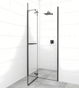 Tuš vrata SAT Tgd New za nišu 90 cm u mat crnoj boji s prozirnim staklom