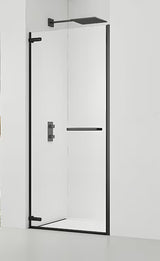 Bezokvirni tuš vrata za nišu SAT Tgd New 100 cm u mat crnoj boji s prozirnim staklom