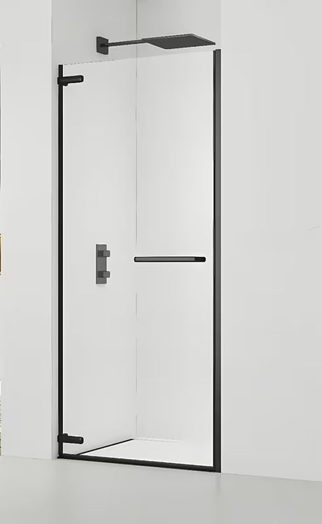 Bezokvirni tuš vrata za nišu SAT Tgd New 100 cm u mat crnoj boji s prozirnim staklom