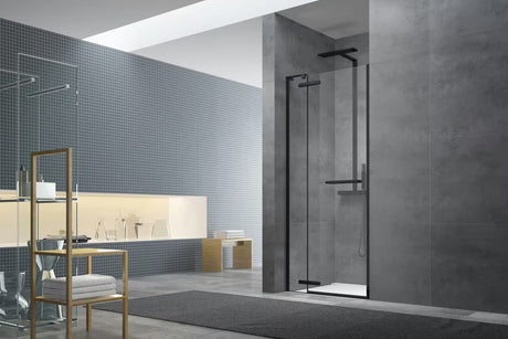 Tuš vrata s okretanjem tuš vrata SAT Tgd New 90 cm, crna mat, prozirno staklo i Easyclean premaz.