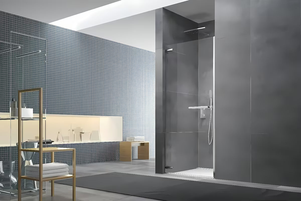 Tuš vrata SAT Tgd New 90 cm za nišu u sjajnom kromu s prozirnim staklom