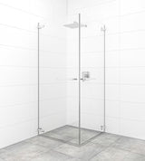 Zaokretna tuš vrata SAT Tgd New 90 cm u krom izvedbi s prozirnim sigurnosnim staklom i Easyclean obradom.