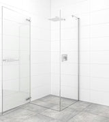 Zaokretna tuš vrata SAT Tgd New 90 cm u krom izvedbi s prozirnim sigurnosnim staklom i Easyclean obradom.