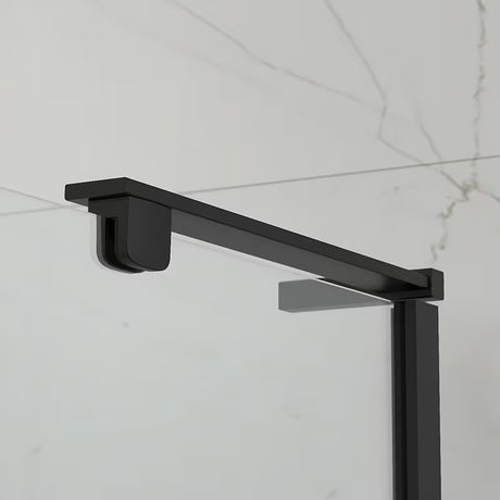 Bezokvirni kvadratna tuš kabina SAT TGD New 90x90 cm u mat crnoj boji s prozirnim staklom