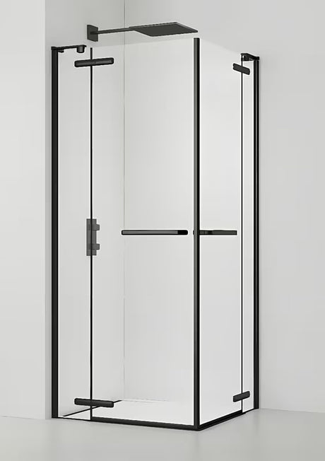 Kvadratna tuš kabina SAT TGD New 100 x 100 cm s prozirnim staklom i crnim mat profilima