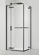 Kvadratni bezokvirni tuš kabina SAT TGD New 120x120 cm u crnoj mat boji s prozirnim staklom