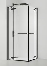 Kvadratna tuš kabina SAT TGD New 90x90 cm u mat crnoj boji s prozirnim staklom