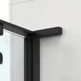 Kvadratna tuš kabina SAT TGD New 90x90 cm u mat crnoj boji s prozirnim staklom