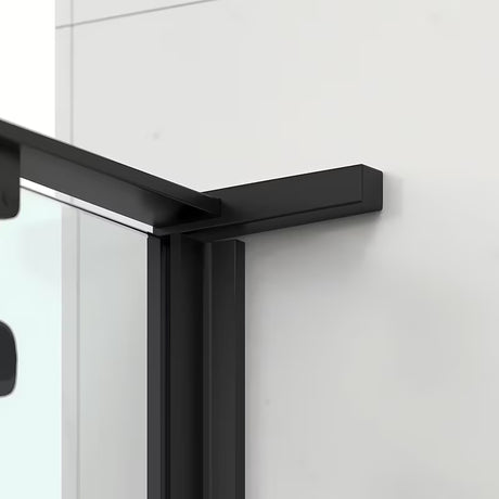 Kvadratna tuš kabina SAT TGD New 90x90 cm u mat crnoj boji s prozirnim staklom