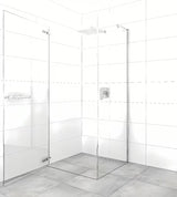 Kvadratna tuš kabina SAT TGD New 80x80 cm u kromiranoj izvedbi s prozirnim staklom i bezokvirnom konstrukcijom.