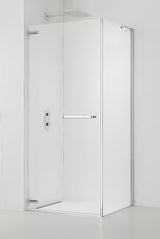 Bezokvirni kvadratna tuš kabina SAT TGD New 100x100 cm u sjajnom kromu s prozirnim staklom