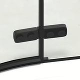 Polukružna tuš kabina SAT TGD New 90x90 cm u mat crnoj izvedbi s prozirnim staklom i zaokretnim vratima.