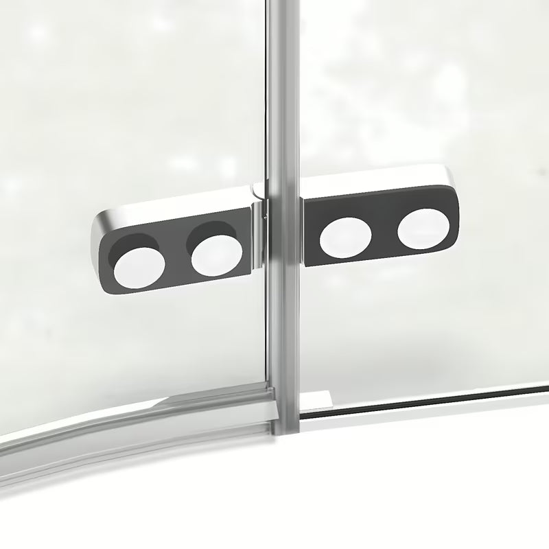 Polukružna tuš kabina SAT TGD New 90x90 cm u krom izvedbi s prozirnim staklom i vratima na šarke