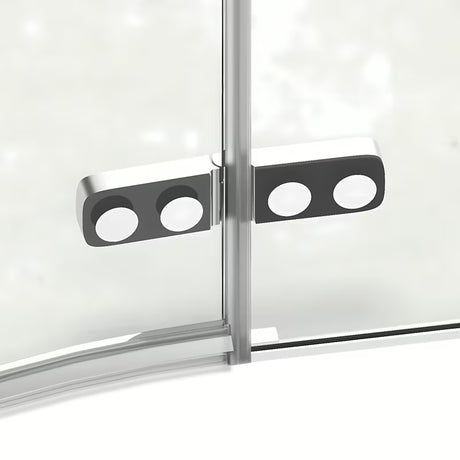 Polukružna tuš kabina SAT TGD New 90x90 cm u krom izvedbi s prozirnim staklom i vratima na šarke